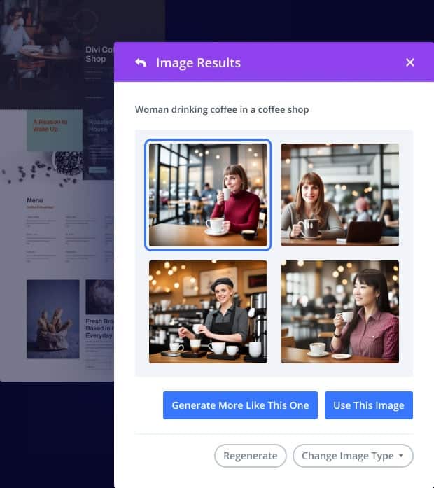 Divi AI’s image generation feature