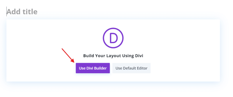 Creating a new page using Divi