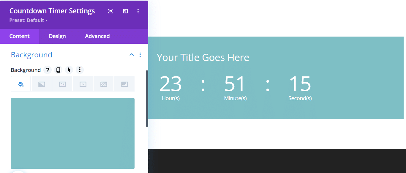 Customizing a countdown timer’s background