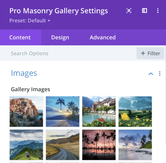 Divi Modules Pro Masonry Gallery