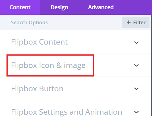 Flip Box icon and image feature