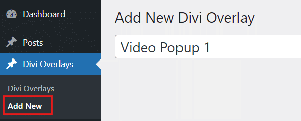 Adding a new Divi Overlay