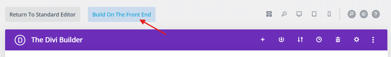 Activating Divi Builder on the front end