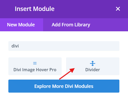 Add Divider module