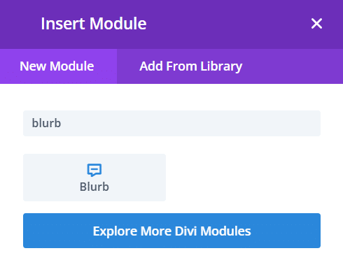 Adding Blurb module