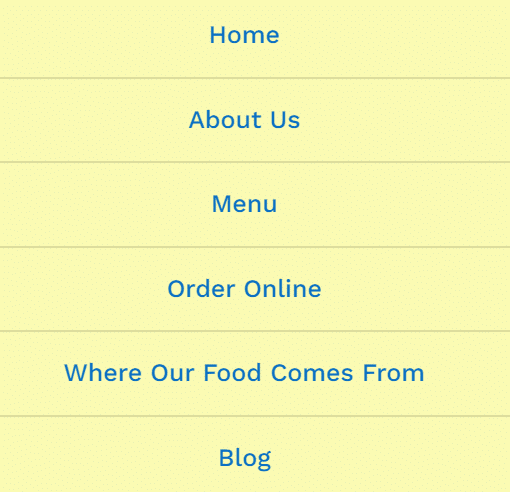 A sample Divi Mobile Menu