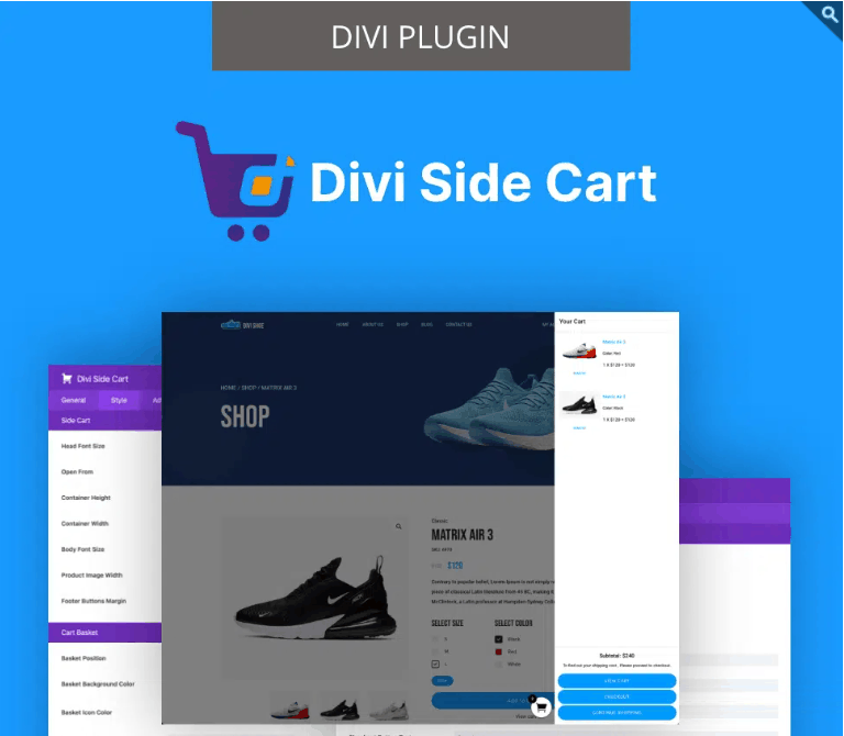 Divi Side Cart homepage