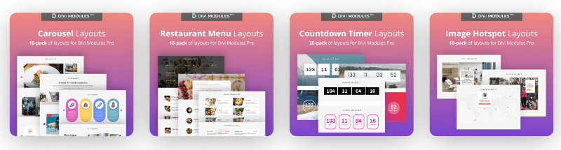 Selection of Divi Life layout packs