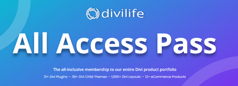 Divi Life’s All Access Pass homepage