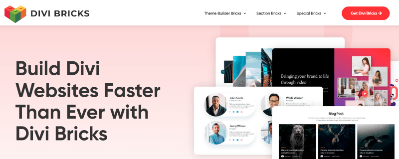 Divi Bricks homepage